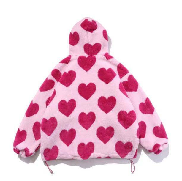 Y2K Fashion Pink Sweetheart Jacket - Coquette Aesthetic Oversized Style