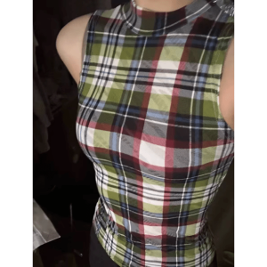 Y2K Fashion Plaid Aesthetic Tank Top - Grunge & Coquette Style