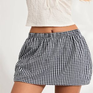 Y2K Fashion Plaid Bubble Mini Skirt - Coquette Aesthetic & Grunge Style