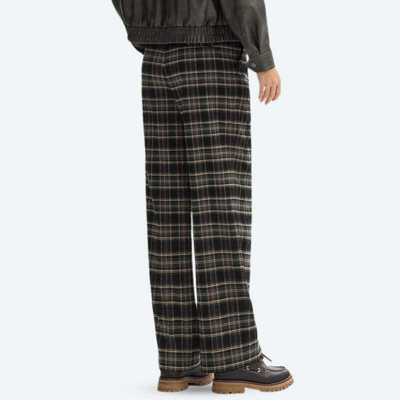 Y2K Fashion Plaid Pajama Pants - Cozy Grunge Aesthetic Sleepwear