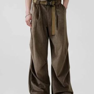 Y2K Fashion Pleated Wide Leg Pants - Grunge Aesthetic & Coquette Style