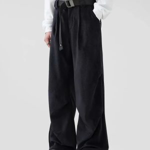 Y2K Fashion Pleated Wide Leg Pants - Grunge Aesthetic & Coquette Style