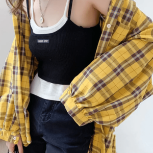 Y2K Fashion Preppy Plaid Shirt - Coquette Aesthetic & Grunge Style