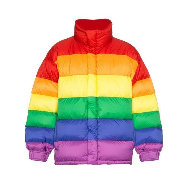 Y2K Fashion Puffy Rainbow Jacket - Cute Oversized Aesthetic Outerwear