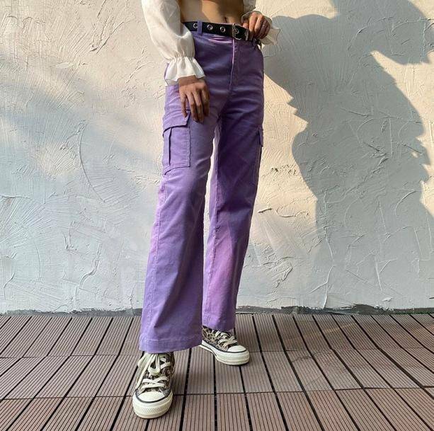 Y2K Fashion Purple Vibe Pants - Grunge Aesthetic & Coquette Style