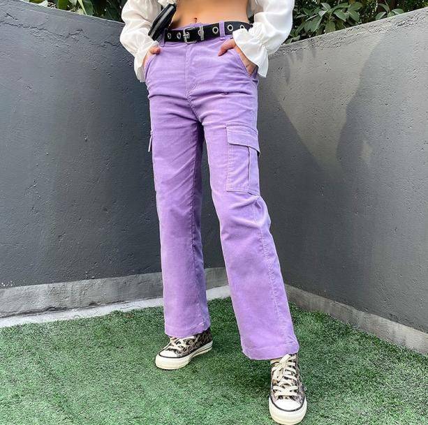 Y2K Fashion Purple Vibe Pants - Grunge Aesthetic & Coquette Style