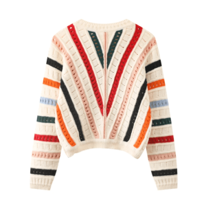 Y2K Fashion Rainbow Stripes Oversized Sweater - Grunge & Coquette Style