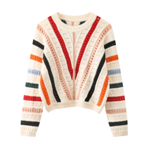 Y2K Fashion Rainbow Stripes Oversized Sweater - Grunge & Coquette Style