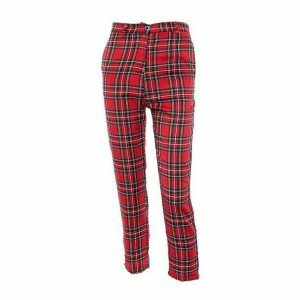 Y2K Fashion Red Checkered Pants - Grunge Aesthetic & Coquette Style