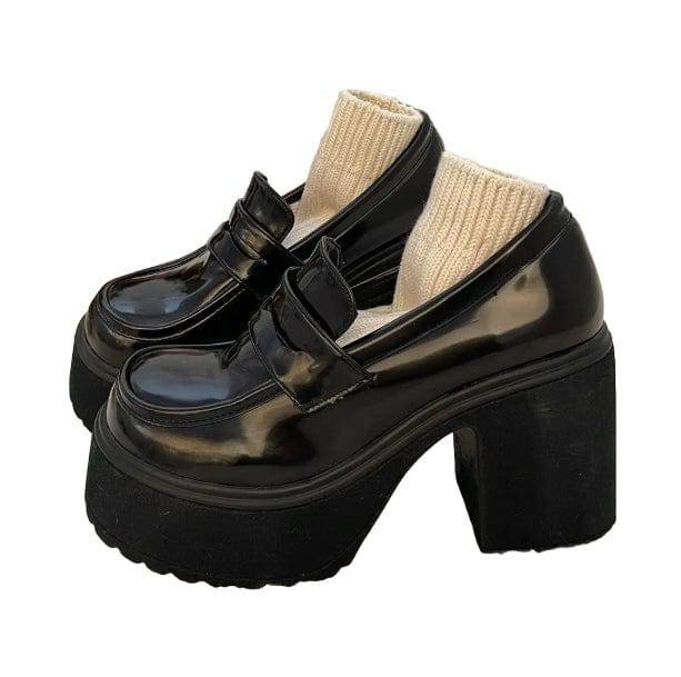 Y2K Fashion Round Toe Chunky High Heels for Coquette & Grunge Aesthetic