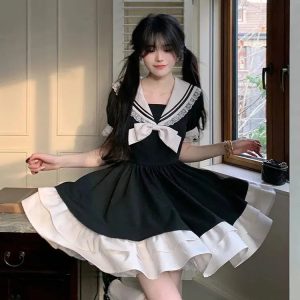 Y2K Fashion Sailor Collar Mini Dress - Coquette Aesthetic & Grunge Style