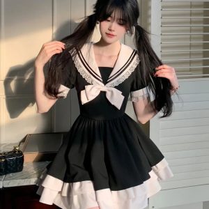 Y2K Fashion Sailor Collar Mini Dress - Coquette Aesthetic & Grunge Style