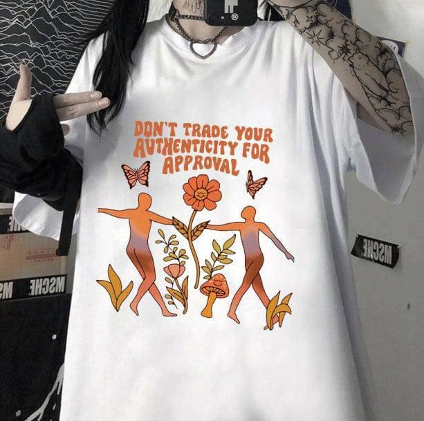 Y2K Fashion Self Acceptance T-Shirt - Emo, Grunge & Coquette Aesthetic