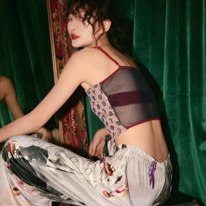 Y2K Fashion Sheer Back Crop Top - Coquette Aesthetic & Grunge Style