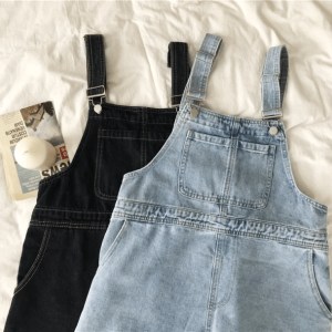 Y2K Fashion Short Sleeve Denim Romper - Grunge Aesthetic Coquette Style