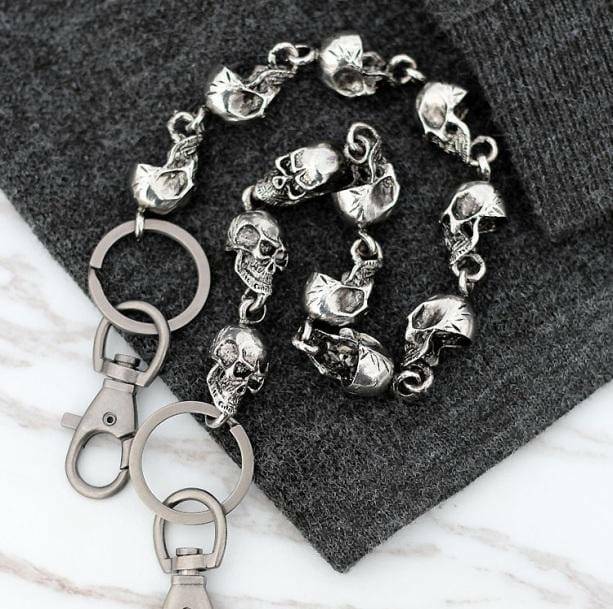 Y2K Fashion Skull Head Belt Chain - Grunge Aesthetic Accessory