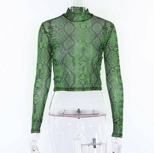 Y2K Fashion Snake Skin Top - Grunge Aesthetic & Coquette Style