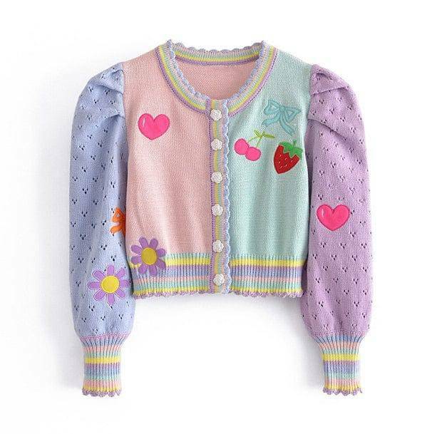 Y2K Fashion Soft Girl Cherry Cardigan - Cute Coquette Aesthetic Sweater