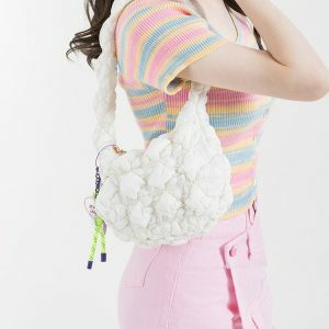 Y2K Fashion Soft Girl Quilted Handbag - Coquette Aesthetic Accessory