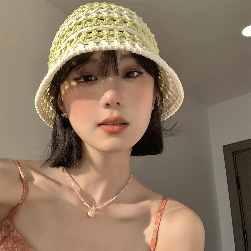 Y2K Fashion Soft Girl Summer Bucket Hat - Coquette Aesthetic Accessory