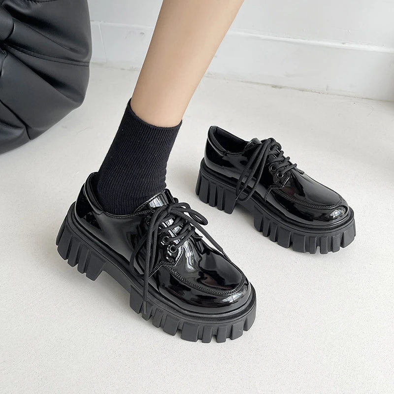 Y2K Fashion Soft Grunge Chunky Platform Oxford Shoes for Coquette Style