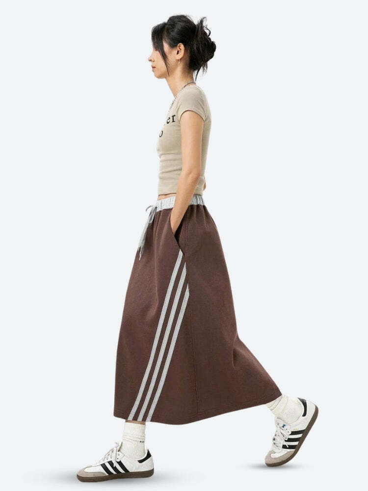 Y2K Fashion Sport Midi Skirt - Grunge Aesthetic & Coquette Style