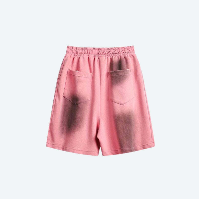 Y2K Fashion Spray-Effect Sport Shorts for Grunge & Coquette Aesthetic