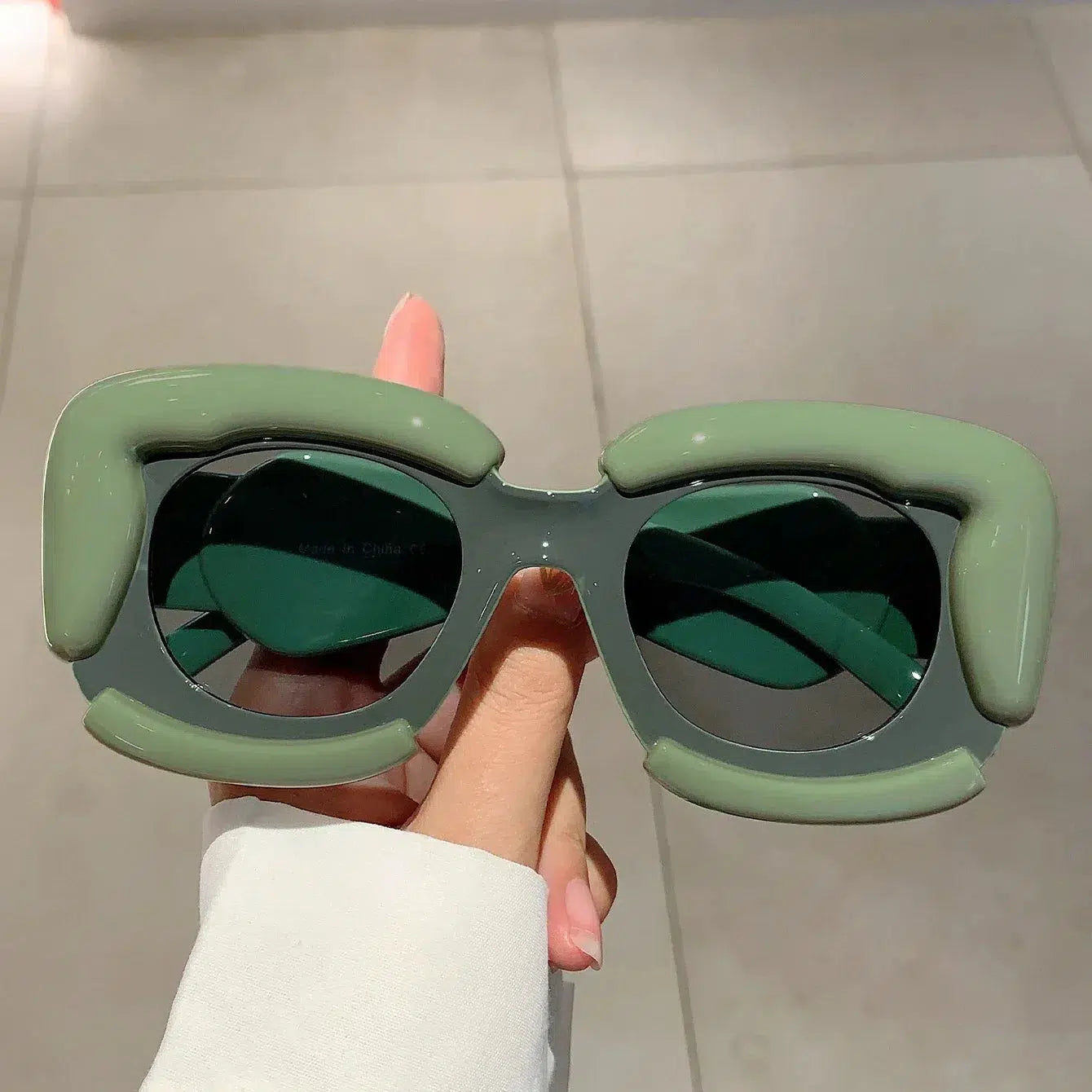 Y2K Fashion Square Puffer Sunglasses for Coquette and Grunge Aesthetics