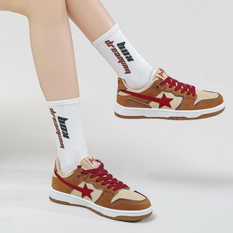 Y2K Fashion Star Embroidered Multicolor Sneakers for Coquette Aesthetic