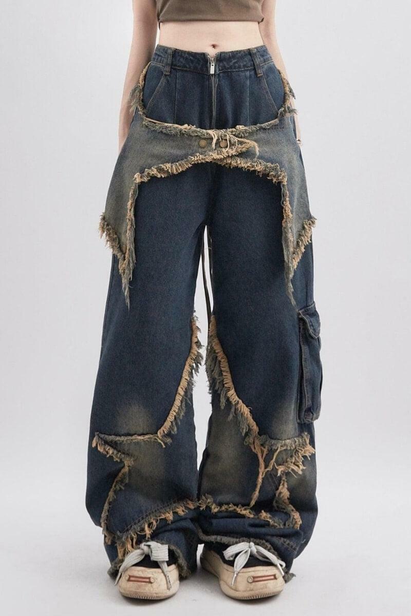 Y2K Fashion Star Jeans: Grunge Aesthetic & Coquette Style Essential