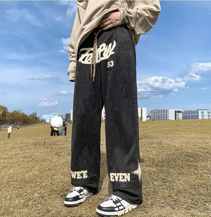 Y2K Fashion Star Patchwork Wide Leg Sweatpants for Grunge & Coquette Style