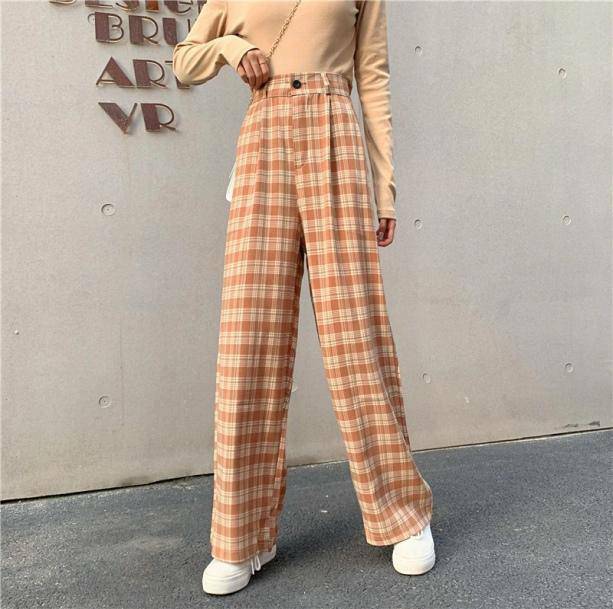 Y2K Fashion Straight Leg Plaid Pants - Grunge Aesthetic Coquette Style