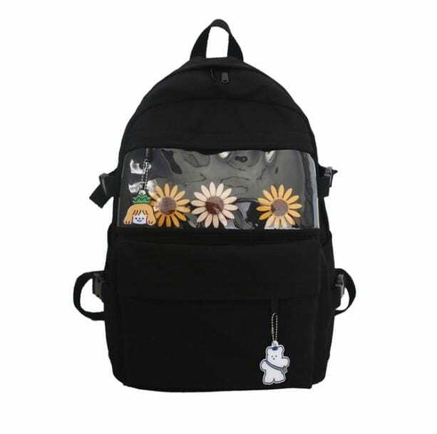 Y2K Fashion Sunflower Backpack - Cute Coquette Aesthetic & Grunge Style