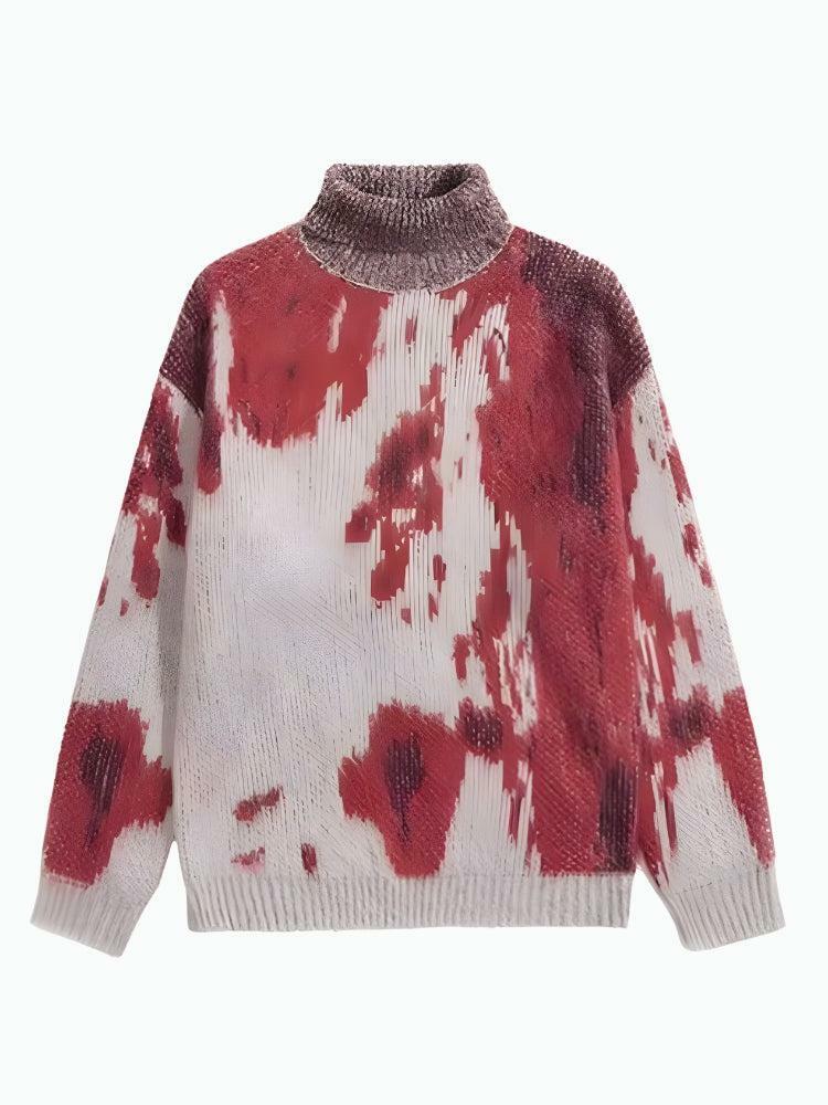 Y2K Fashion Tie Dye Turtle Neck Oversized Sweater - Grunge & Coquette Style