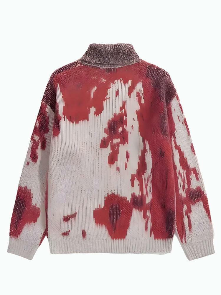 Y2K Fashion Tie Dye Turtle Neck Oversized Sweater - Grunge & Coquette Style