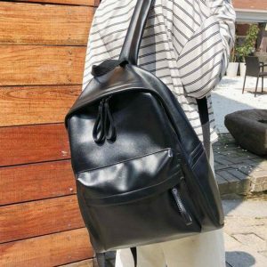 Y2K Fashion Vegan Leather 90s Style Backpack for Coquette Aesthetic