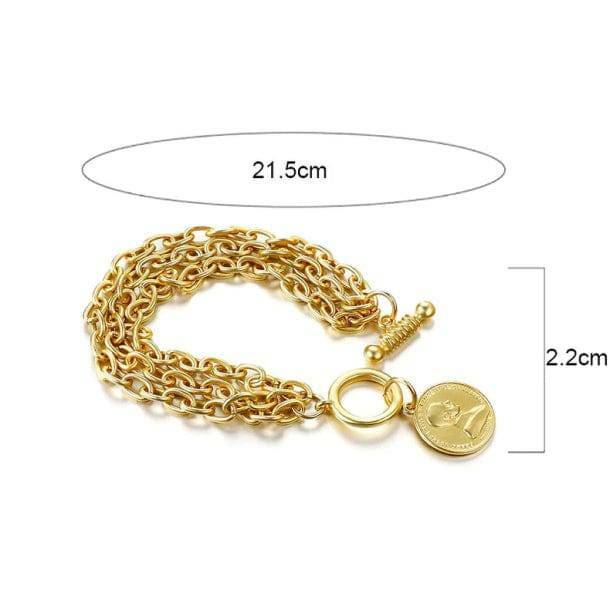 Y2K Fashion Vintage Coin Bracelet - Coquette Aesthetic Jewelry Piece