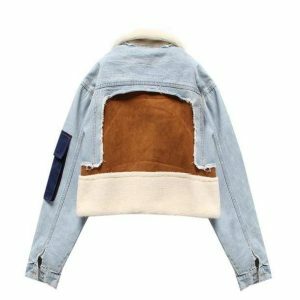 Y2K Fashion Vintage Cut Denim Jacket - Grunge Aesthetic Oversized Style