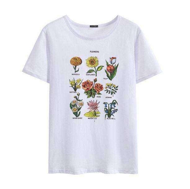 Y2K Fashion Wildflower Print T-Shirt - Coquette Aesthetic Tee