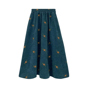 Y2K Floral Corduroy Skirt - Coquette Aesthetic & Grunge Style Fusion