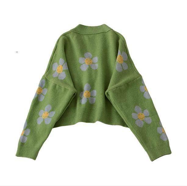 Y2K Floral Oversized Sweater - Coquette Aesthetic & Grunge Style