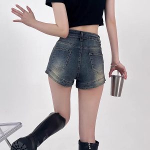 Y2K Grunge Denim Shorts - Coquette Aesthetic & Emo Style Fashion