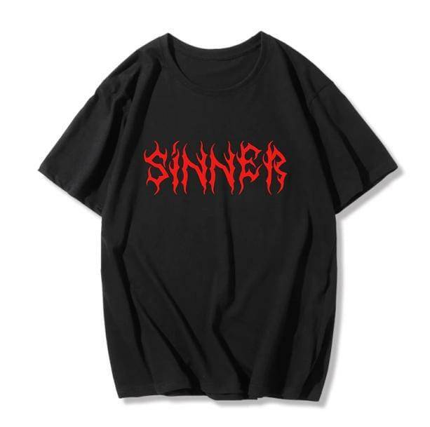 Y2K Grunge Sinner T-Shirt | Emo Aesthetic & Coquette Style Tee