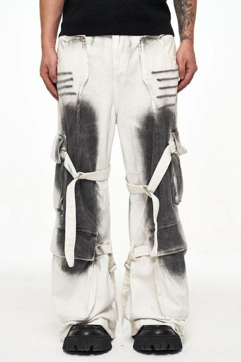 Y2K Grunge Style Cargo Pants with Dirty Effect for Trendy Outfits