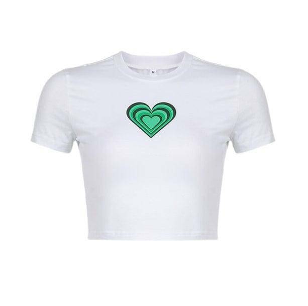 Y2K Heart Crop Top - Cute Coquette Aesthetic for Grunge & Emo Styles