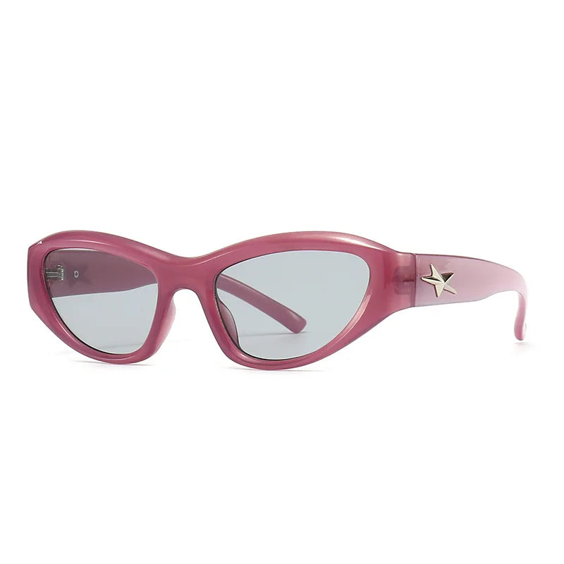 Y2K Star Wrap Around Sunglasses for Coquette and Grunge Aesthetic Styles