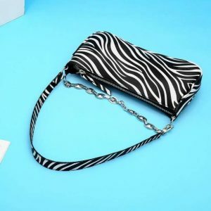 Zebra Print Handbag: Y2K Fashion, Coquette Aesthetic, Grunge Style Essential