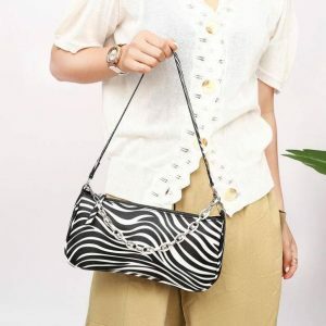 Zebra Print Handbag: Y2K Fashion, Coquette Aesthetic, Grunge Style Essential